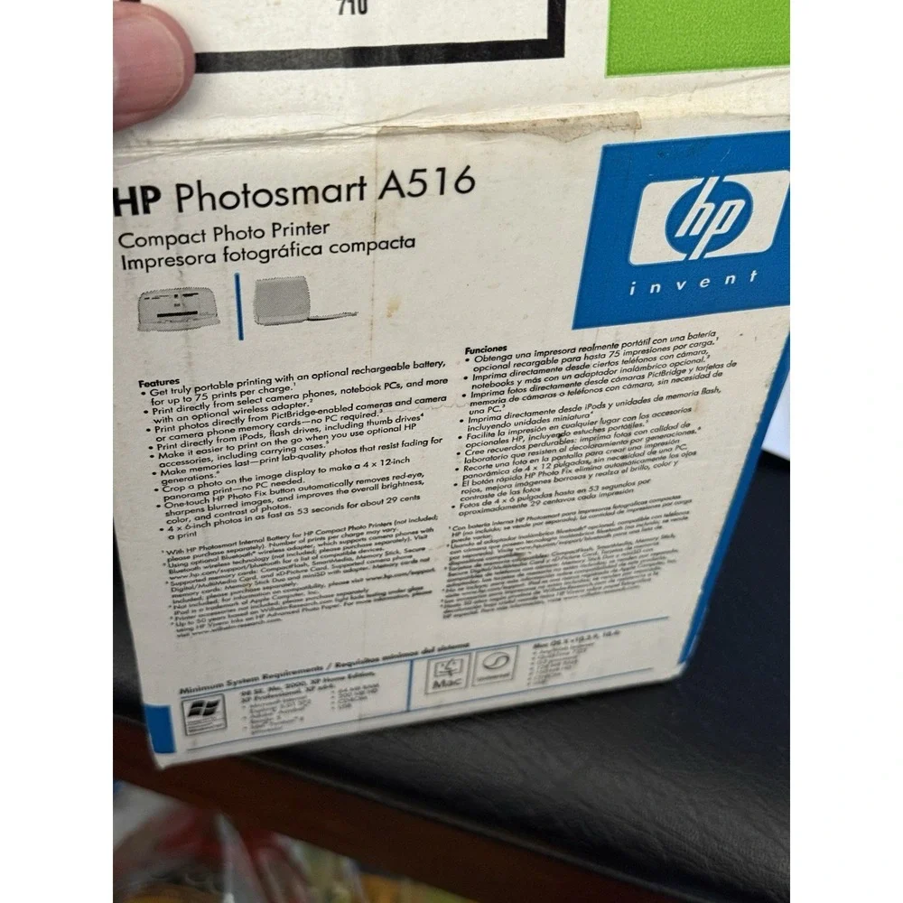 HP Photosmart A516 Digital Photo Inkjet Printer, Untested No Power Cord